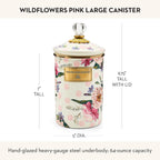 MACKENZIE-CHILDS Wildflowers Pink Large Canister