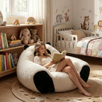 Giant Bean Bag Chair for Adults and Kids, Panda-Shaped beanbag Chair with Soft Plush Fabric, Oversized Boneless Reading, Lounge Chair for Bedroom, Living Room