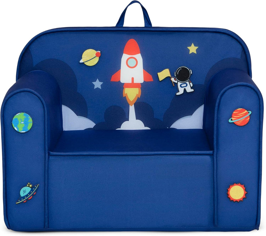Delta Children Mix & Match Cozee Kids Chair with Interchangeable Patches, Space