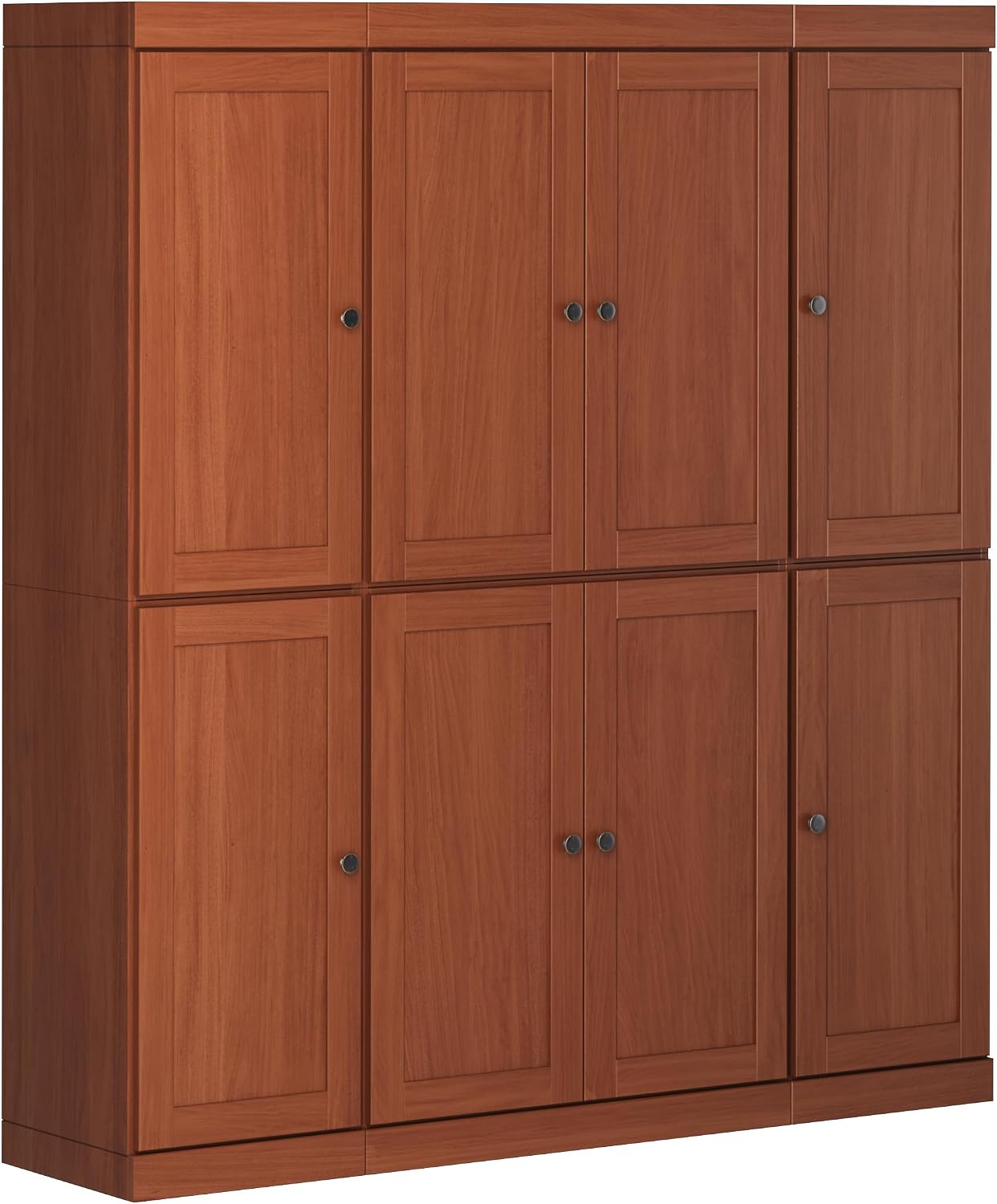 Palace Imports Solid Wood Storage Cabinet – 71.5" H x 65" W - Tall Kitchen Pantry Cabinet w/ 8 Shaker Doors, 2 Drawers & 12 Adjustable Shelves – Mocha, Cupboard, 100% Eco-Friendly Wood, Made in Brazil