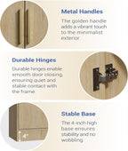 Housoul 71" Tall Pantry Cabinet with 4 Doors, Kitchen Pantry Storage Cabinet, Freestanding Larder Cupboard, Utility Kitchen Hutch with Gold Handles for Dining Room, Bathroom, Natural