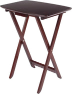 Winsome Darlene Set of 2 Foldable Snack Tables, 26" in Walnut, Easy to Store Portable Fold Up Table Set for Kitchen, Living Room TV Dining, Crafts, Puzzles, Work From Home