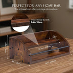 Wooden Liquor Bottle Display Shelf, 2 Tier Countertop Liquor Wine Rack, Coffee Syrup Rack Organizer, Mini Bar Home Retro Bar Shelves Stand for Bourbon Whiskey, Spirits, Alcohol Storage