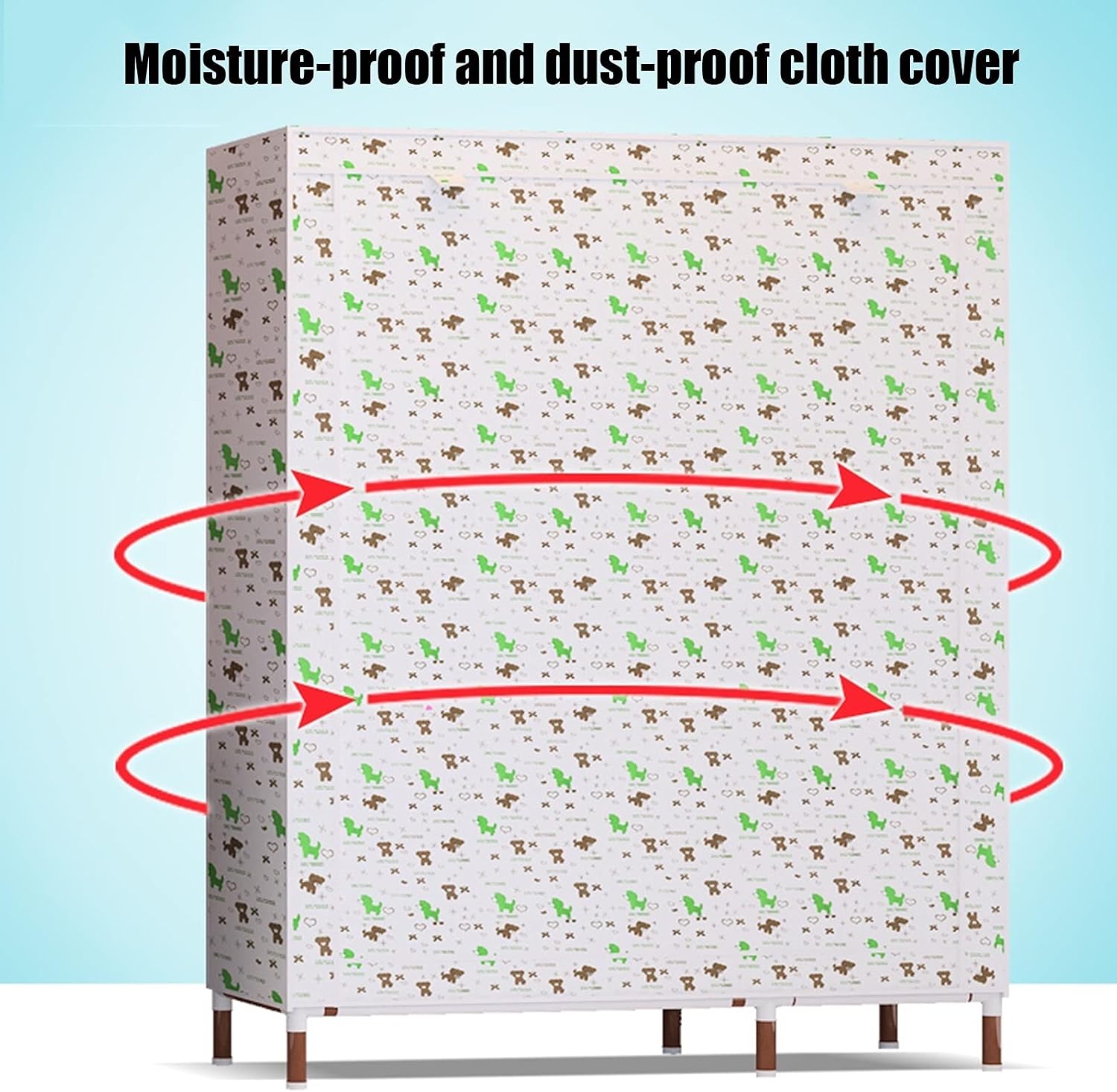 Wardrobe Organiser Durable Wardrobe Storage Thickened Steel Pipe Strong Load-Bearing Tear Resistant Wardrobe Assembly Storage Hang Used for Bedroom Dorm Room (Color : 175X46