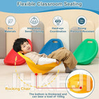4 Packs Multicolor, Autism Sensory Rocking Chair, Fun Wobble Chairs for Classroom Elementary, Portable Floor Seating with Back rt, Plastic Reading Chair w/Handle for Indoor Outdoor (Yellow 1 PC