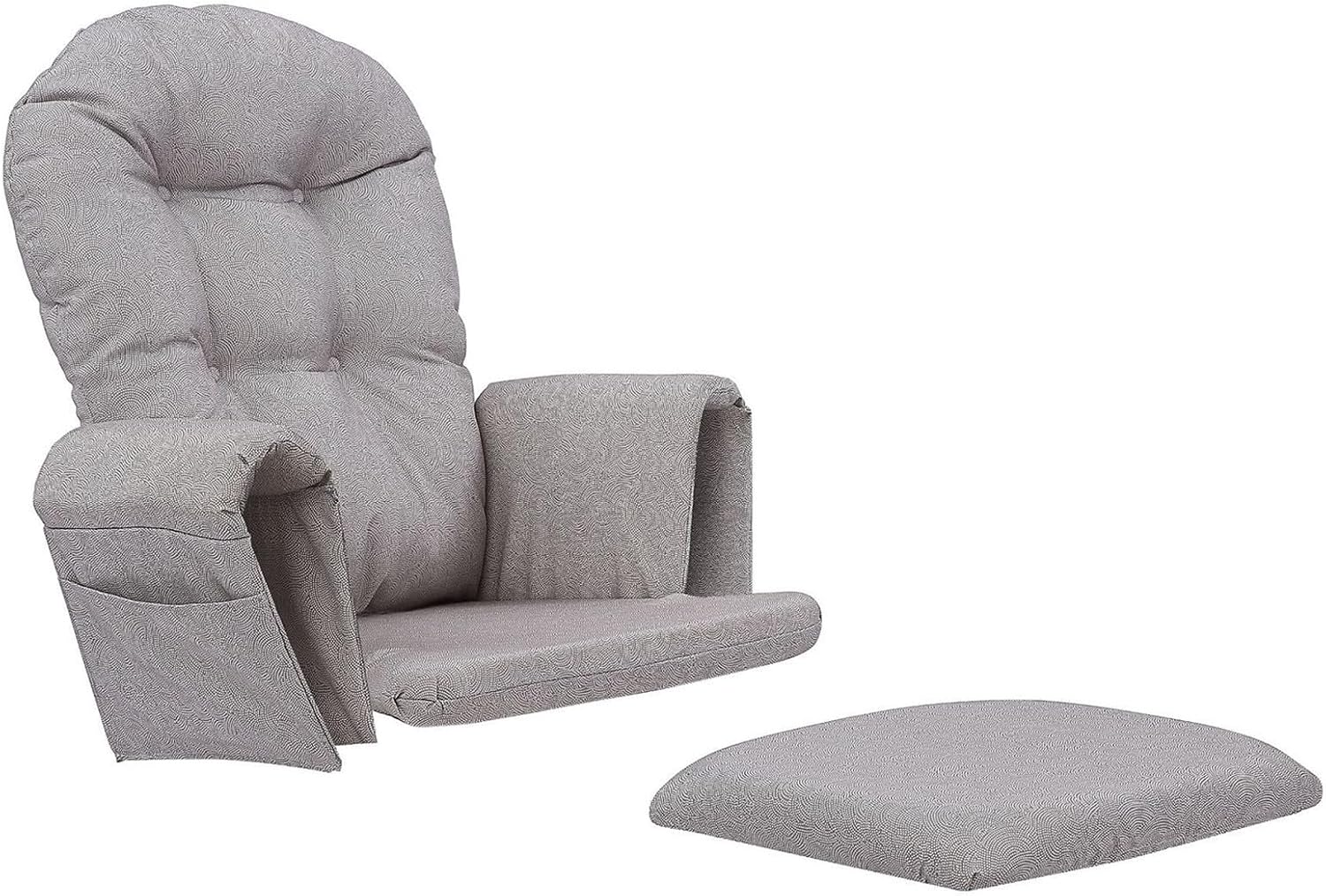 Extra Thick Glider Rocker Replacement Cushions Set - 5Pcs Soft Velvet Cushions with Ottoman Storage Pockets for Nursery Rocking Chair Comfort & Style Upgrade