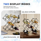 Wine Racks Countertop - 13 Bottles Wine Bottle Holder - 5 Tier Metal Small Wine Rack for Cabinet, Pantry,Kitchen,Bar (Black)