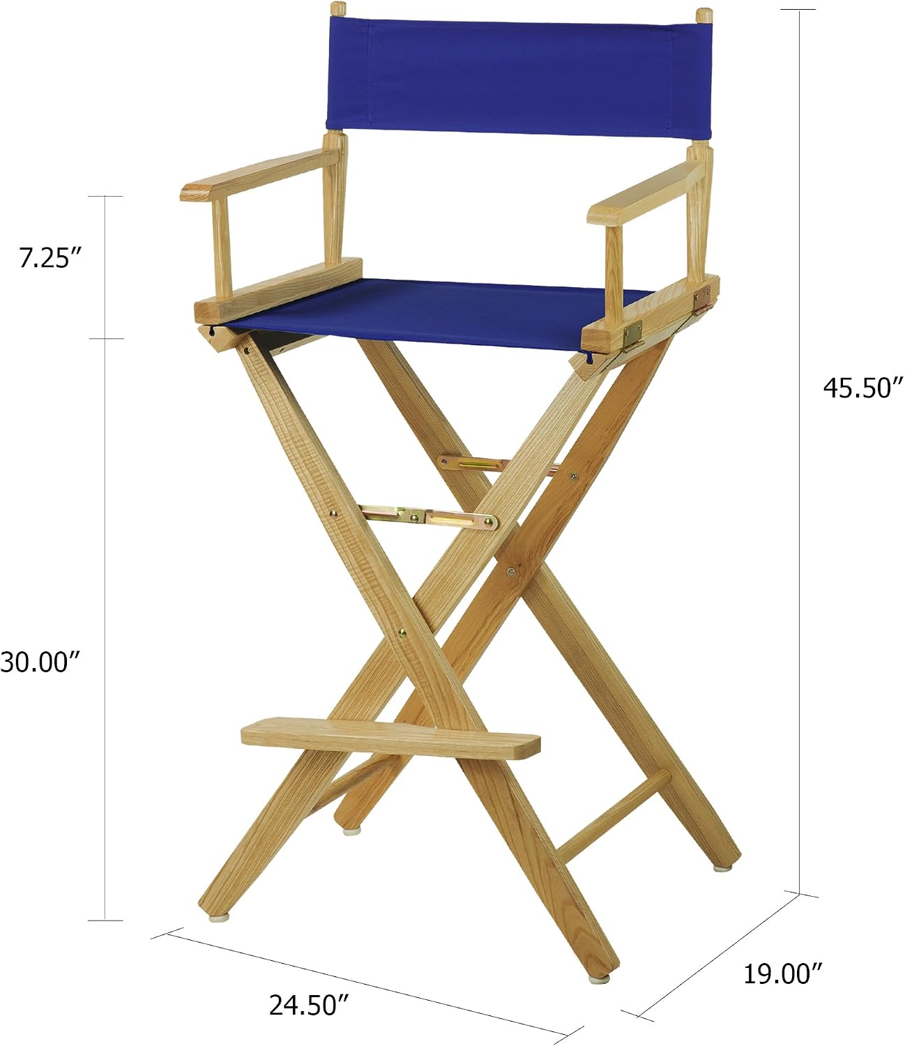 American Trails Extra-Wide Premium 30" Director's Chair Natural Frame with Royal Blue Canvas, Bar Height