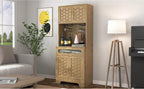 67'' Tall Pantry Buffet Cabinet Freestanding Hutch Cupboard for Home, Kitchen,Tall Freestanding Liquor Cabinet Bar for Kitchen, Dining Room