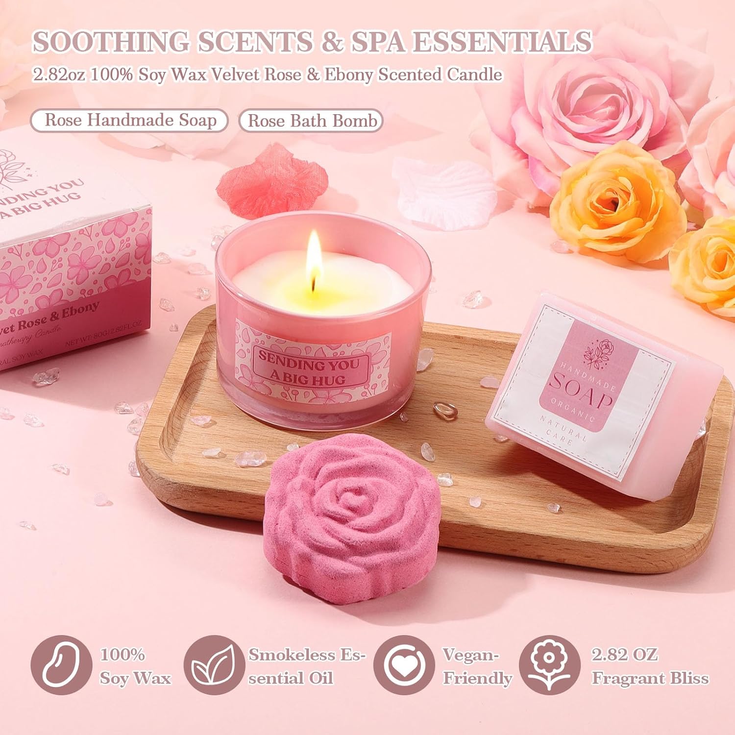 Pink Gifts for Womens Self Care Essentials Gift Set - Pink Birthday Gifts Box for Women Spa Gift Basket for Mom Sister Best Friend Work Friend, Gift Package for Women Pampering Gifts w/ 40oz Tumbler