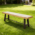 Acacia Wood Outdoor Dining Bench, Backless Patio Bench for Garden and Poolside