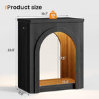 Sikaic Arched End Table Set of 2 with LED Lights, Modern NightStand with Arch Open Shelf, Sofa Side Table for Bedroom, Easy Assembly, Black