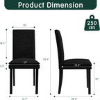 CHUN YI Upholstered Dining Chairs Set of 4, Fabric Dining Room Chairs with Solid Wood Legs, Modern Parson Chairs for Kitchen, Restaurant, Hotel, Black