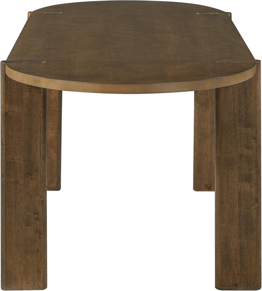 Christopher Knight Home Gernang Modern Minimalist Wooden Indoor Dining Table, Oval Top Dining Room Table for 6, Rubberwood Kitchen Table, for Family Gatherings/Restaurant, Walnut