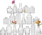 Fixwal 18 Pack Small Bud Vases for Centerpieces, Clear Vases for Flowers Glass Flower Vases in Bulk, Vintage Decorative Vases for Wedding Rustic Home Table Decor
