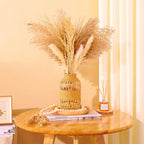 ZENS Rattan Boho Vase, Hand Woven Wicker Cover Glass Flower Vases for Pampas Grass, Artistic Boho Style Country Vase for Fall Flower Decor, Home Table Centerpiece, Farmhouse Decorative