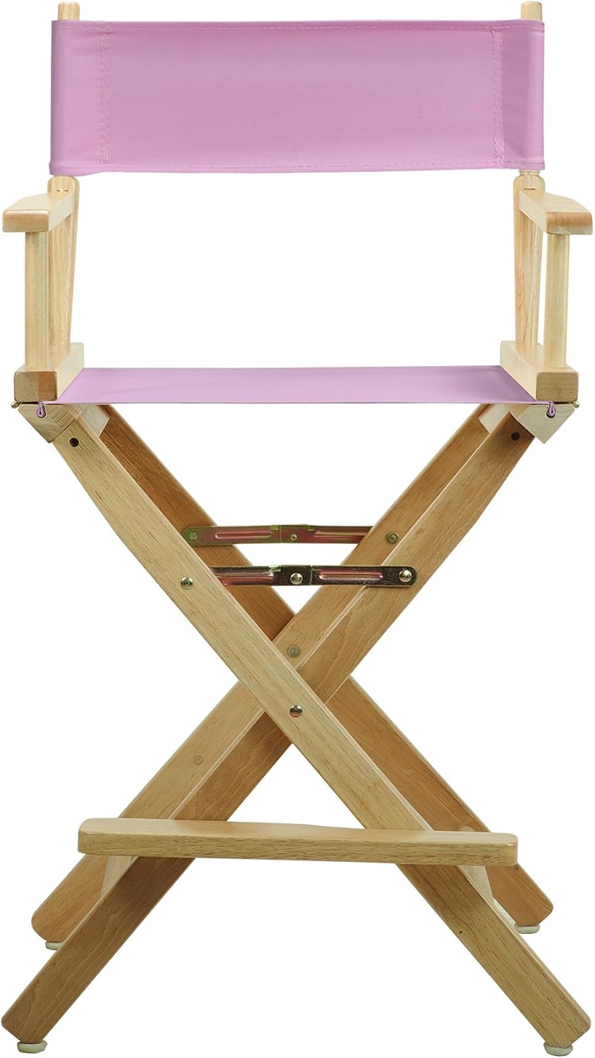 Casual Home 220-00/021-22 Director Chair 24" - Counter Height Natural Frame/Pink Canvas