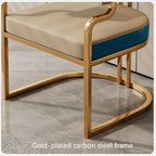 Work Vanity Chair, Low Back Computer Chair, Commercial Stainless Steel Stool, Bar Stool, Comfortable Upholstered, for Bedroom Patio Party Event(Rice White+Dark Grey)
