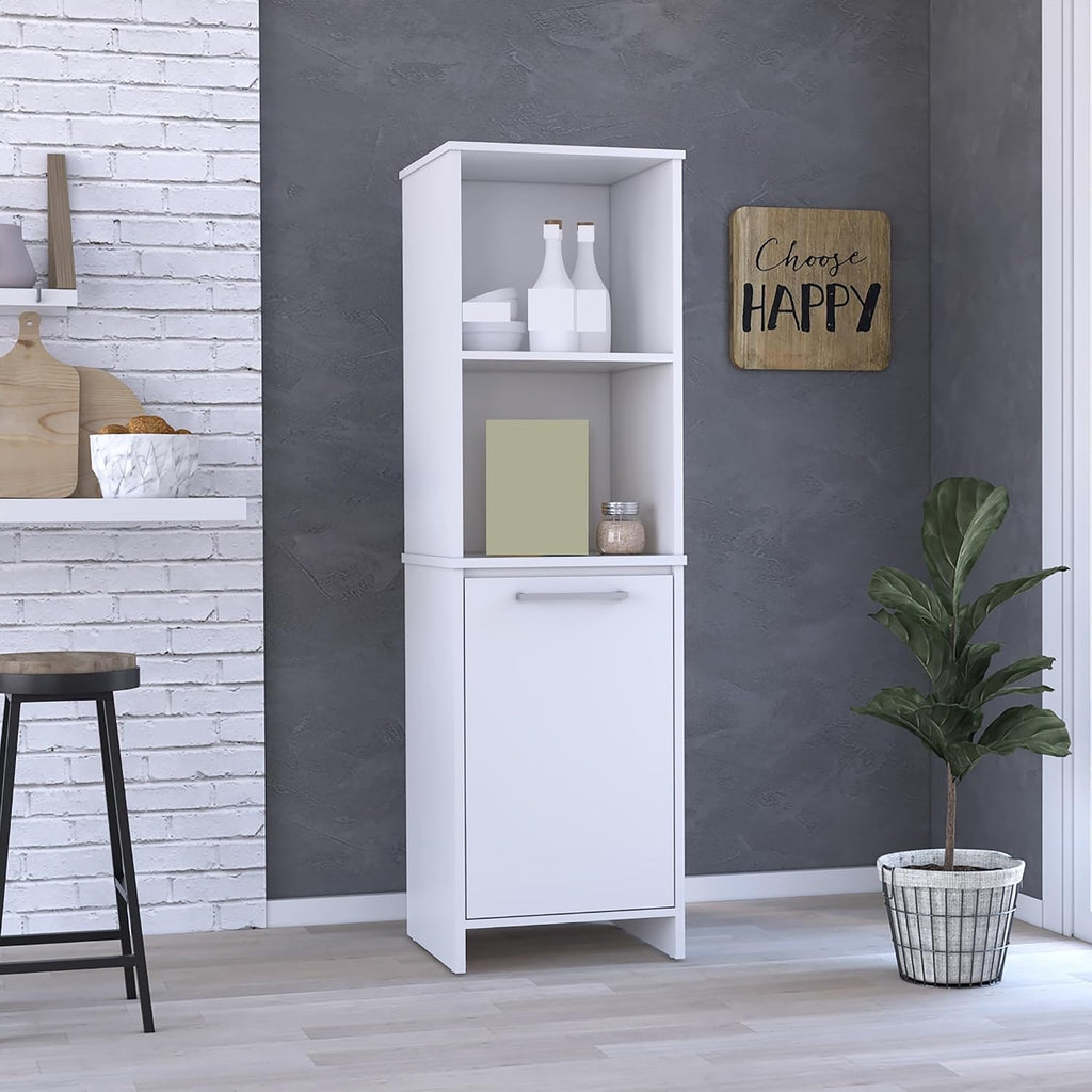 Farmhouse Kitchen Pantry Feery, Single Door Cabinet, Interior and External Shelves,for Kitchen Home