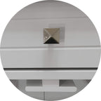 Kings Brand Hiland Bar Cabinet Wine Storage With Glass Holders & Drawer, White, White