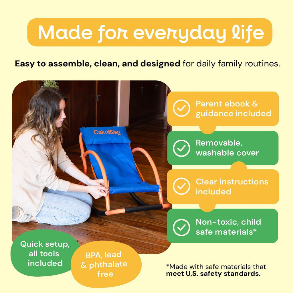 Kids Rocking Chair – Sensory Rocker for Kids Ages 3-8 – Calming Chair for Autism & Sensory Play – Indoor Rocker for Focus, Relaxation & Quiet Time