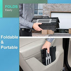 5 Inch Folding Step Stool - Portable Step Stool for Adults - Stepping Stool for Car, Kitchen & Bathroom with Handle, Black