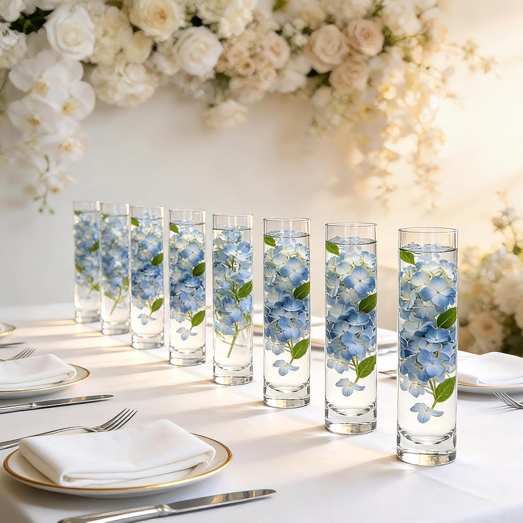 7.48 inch Tall Vases for Flowers,12PCS Glass Cylinder Vase, Single Rose Bud Vase for Event Decor,Bud Vases in Bulk for Wedding Centerpieces,Home Aesthetic Desk Decor, Party Decorations