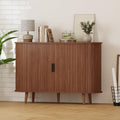 47" Buffet Cabinet,Sideboard Buffet Cabinet with Storage,Sideboard Console Table with Sliding Door & Adjustable Shelf,Curved Edge Sideboard Cabinet for Living Room, Kitchen(Walnut)