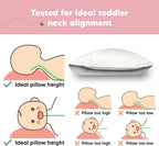 Toddler Pillow with Pillowcase - 13x18 My Little Dreamy Kids Travel Bed Pillows for Sleeping, Organic Cotton Small Pillowcase, Soft & Breathable, Machine Washable, Toddlers 2-5 years old (Soft White)