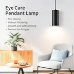 4" Pendant Lights Kitchen Island, 25W Cylinder Hanging Lights with Dipswitch, Modern Eye Care Led Pendant Lamp fixtures for Bedroom, Living Room, Office (Black, 2 Pcs)