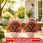 LWW Artificial Outdoor Plants, UV Resistant Faux Flower Topiary Balls with Ground Stakes, 22 Inch Realistic Fake Greenery Bushes, Waterproof Fade Resistant, Porch Garden Yard Patio Decor(2 Pack)