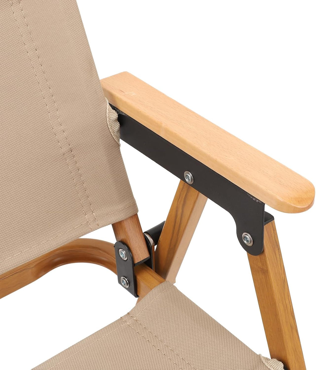 Zopsc Kids Folding Camping Chair, Portable Children Camp Chair with Aluminum Frame Wood Grain Canvas, Outdoor Toddler Seat for Beach