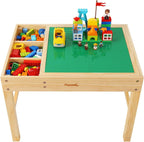 Papablic 2 in 1 Kid Activity Table with Large Storage for Older Kids Compatible with Lego Building Block for Boys Girls Birthday Day Gift