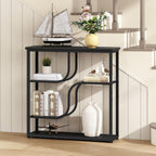 HOOBRO 29.5" Console Table, 5-Tier Narrow Entryway Table, Behind Couch Table with Storage Shelves, Sofa Table for Hallway, Living Rooms, Entryway, Black BB69XG01