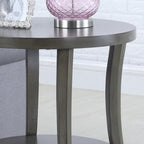 Oval Shelf End Table, Gray