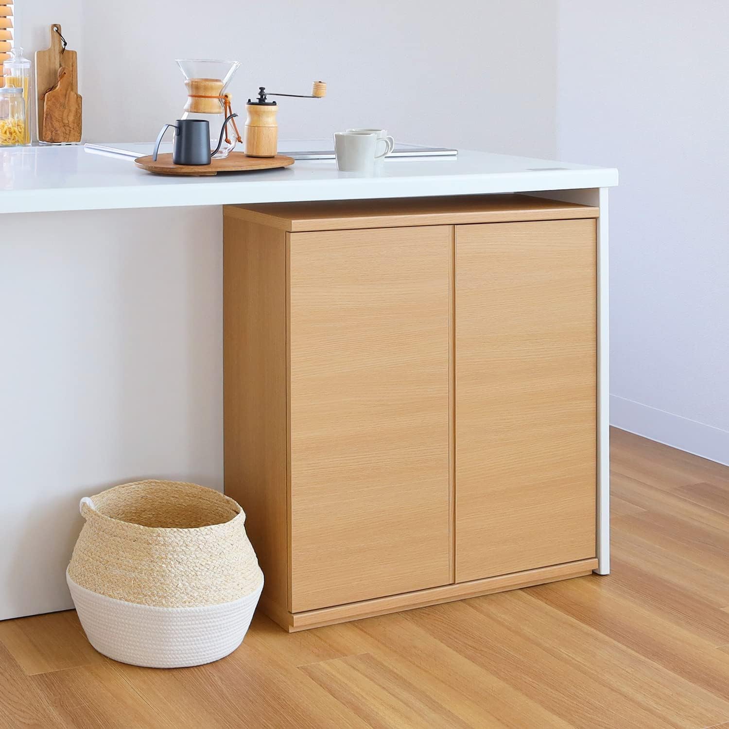 白井産業(Shirai) Pythasier Under Counter Storage, 幅75cm, Natural Brown