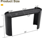 Black Curved Foyer Table Black Wood Grain Entrance Small Space Living Room Sofa Side Table