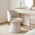 Swivel Dining Chair Set of 1, Modern Chenille Upholstered Boucle Swivel Barrel Chair, Comfy Fabric Accent Side Chairs for Kitchen Dining Living Vanity Room Bedroom, Beige