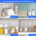 OKPOW Shelf Dividers Closet Organizer - 12" Tall X 11.8" Deep Acrylic Clear Sturdy Separate for Clothes Purse - Adjustable Space Saver Easy Install for Home Organization Enthusiasts 8 Pack