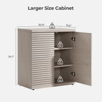 SICOTAS Buffet Cabinet with Storage Accent Sideboard Modern Credenza with Doors & Shelves Fluted Media Console Mid Century Coffee Bar Table for Living Room Kitchen Dining Room Hallway (3PCS)