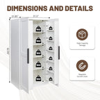 62.99''White Kitchen Pantry Cabinet Tall Freestanding Pantry Storage Cabinet with Doors and Shelves Buffet Cupboards Sideboard Tall Kitchen Pantry Storage Cabinets Food Pantry for Living Room