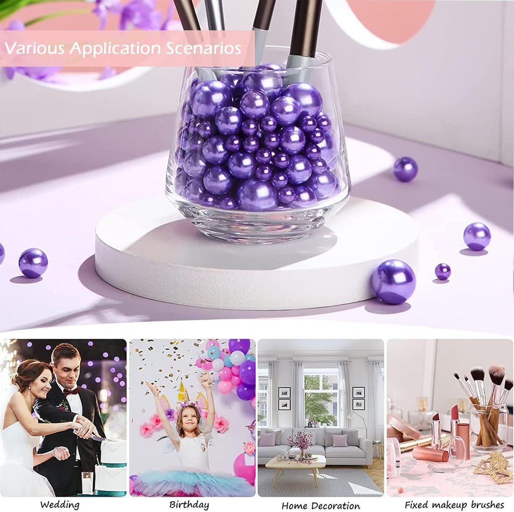 100Pieces Floating NO Hole Pearls Beads for Vases and 500 PCS for Floating,Floating Beads for Centerpiece,Home Decor,Party Table Wedding,Makeup Brush Beads