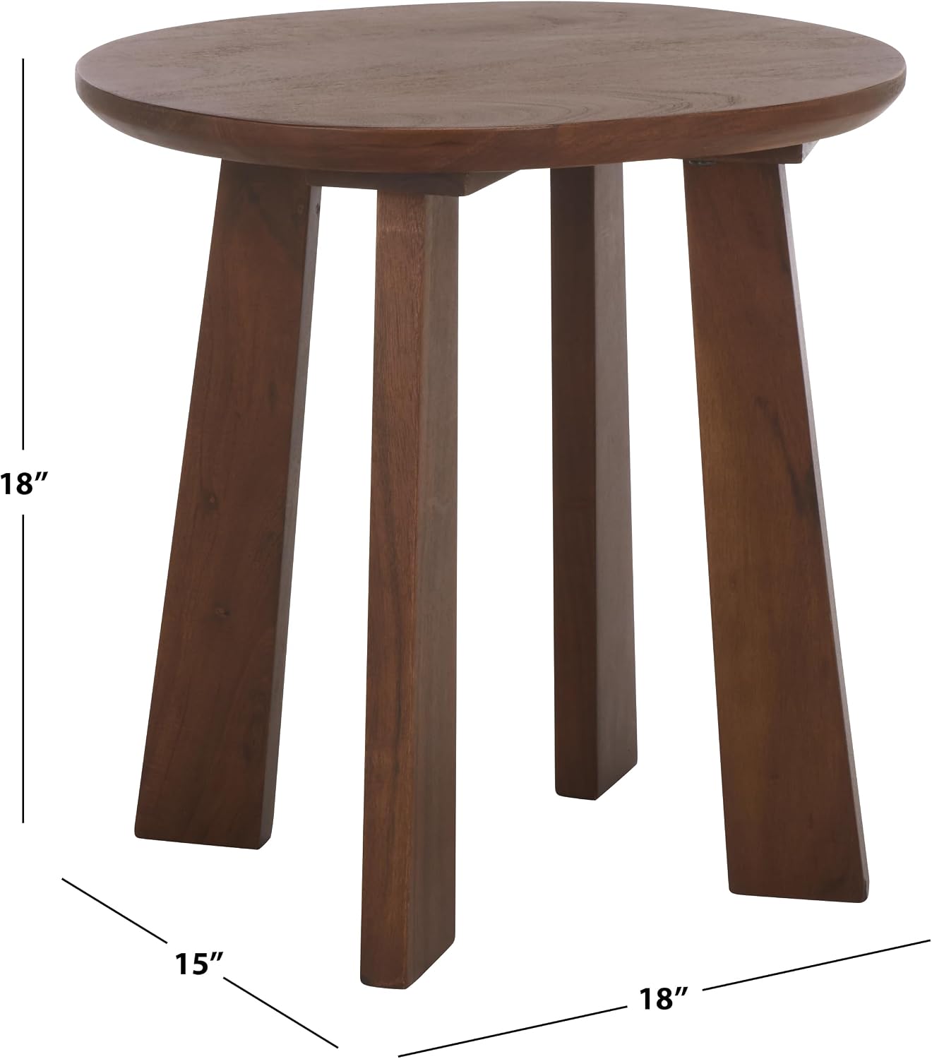 SAFAVIEH Home Collection – Zoro Round Wooden Stool, Brown Acacia Wood Accent Stool, Versatile Seating or Side Table for Living Room, Bedroom & Entryway (STL3700A)
