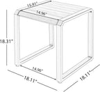 Outdoor Side Table with Teak Wood Top, Metal Frame Patio Accent Table, 120 lbs Capacity, Modern Indoor & Outdoor End Table, Porch, Poolside, Living Room, Sleek Minimalist Design, Teak,Black