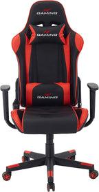 Brage Living Swivel Gaming Chair Ergonomic High-Back Racing Style PU Leather Office Chair with Headrest and Lumbar Support and Adjustable Armrest (Galaxy - Black/Red)
