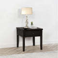 Sutter, End Table, Side Table, Java Pine Veneer Accent Table, Square Living Room Table with 1 Drawer, Planked Top, 24 Inches Wide
