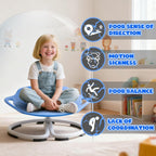 Spinning Chair for Autistic Kids, Sensory Swivel Chairs, Sit and Spin Sensory Toys with Grippable Handle Design, Trains Body Coordination, Autism ADHD Chairs Indoor Outdoor Play Equipment (Blue)