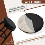 BUYUE Memory Foam Seat Cushion, Dia 13" Soft Velvet Round Stool Cushion Anti-Slip Chair Pads, S, Black