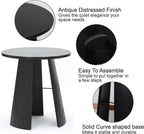 Round Coffee Table for Living Room,18" Modern Small Bentwood Night Stand End Table with Storage,Side Table for Apartment