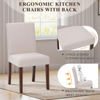 MALOL Upholstered Dining Chairs Set of 4, Fabric Dining Room Chairs, Modern Wooden Dining Chair, Kitchen Side Chairs, Farmhouse Dinner Chair with High Back for Kitchen, Beige